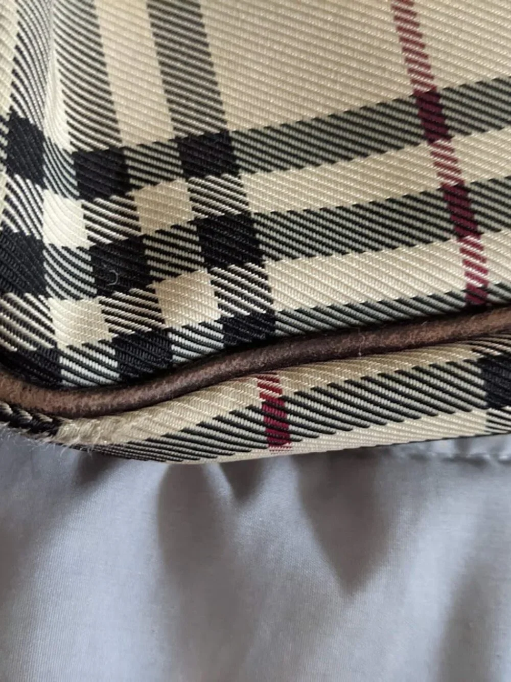 Burberry Vintage Nova Check Canvas Leather Trim Crossbody Shoulder Bag